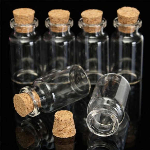 Small Mini Glass Jars Corks Wedding Favours Craft - Picture 4 of 4